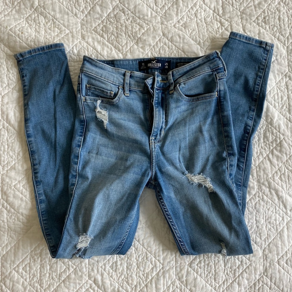High Rise Ripped Super Skinny Jeans - Picture 3 of 5